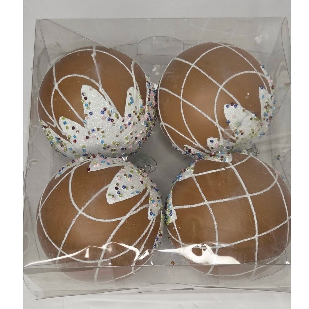 Gingerbread Christmas Ornaments Set Of 4 Iced Candy Sprinkles